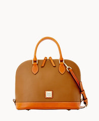 Pebble Grain Zip Zip Satchel