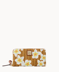 Plumeria Large Zip Around Wristlet