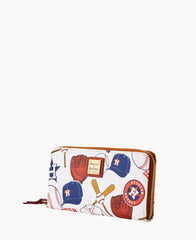 MLB Astros Large Zip Around Wristlet