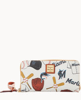 MLB Marlins Large Zip Around Wristlet