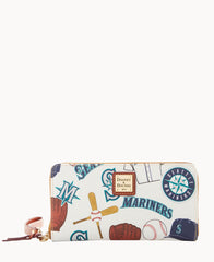 MLB Mariners Large Zip Around Wristlet