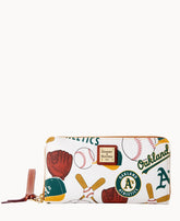 MLB Athletics Large Zip Around Wristlet