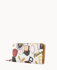 MLB Pirates Large Zip Around Wristlet