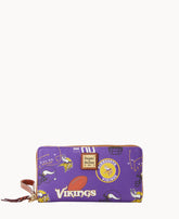 NFL Vikings Large Zip Around Wristlet