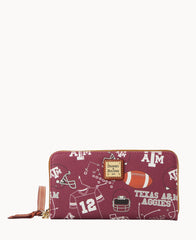 Collegiate Texas A&M University Large Zip Around Wristlet