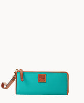 Pebble Grain Zip Clutch Wristlet