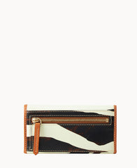 Zebra Leather Continental Clutch