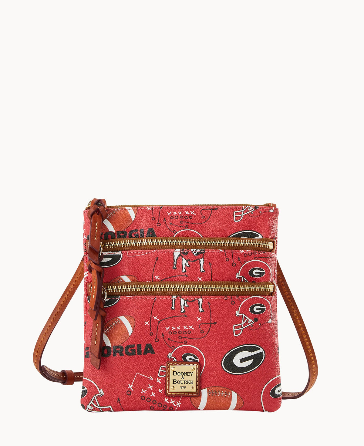 Collegiate University of Georgia Triple Zip Crossbody