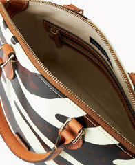 Zebra Leather Geena Satchel