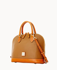 Pebble Grain Zip Zip Satchel