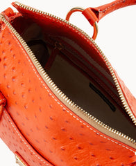 Ostrich Satchel With Pocket