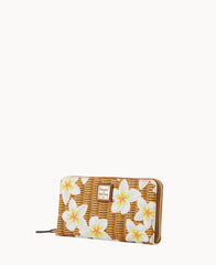 Plumeria Large Zip Around Wristlet
