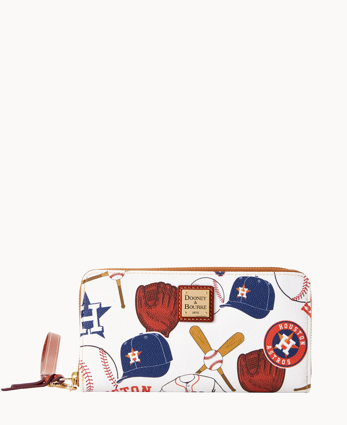 MLB Astros Large Zip Around Wristlet