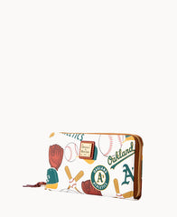 MLB Athletics Large Zip Around Wristlet